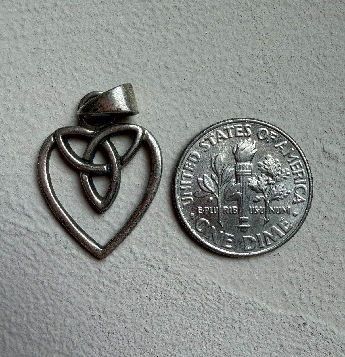 Solid 925 Sterling Silver Triquetras Celtic Heart Love Charm Pendant