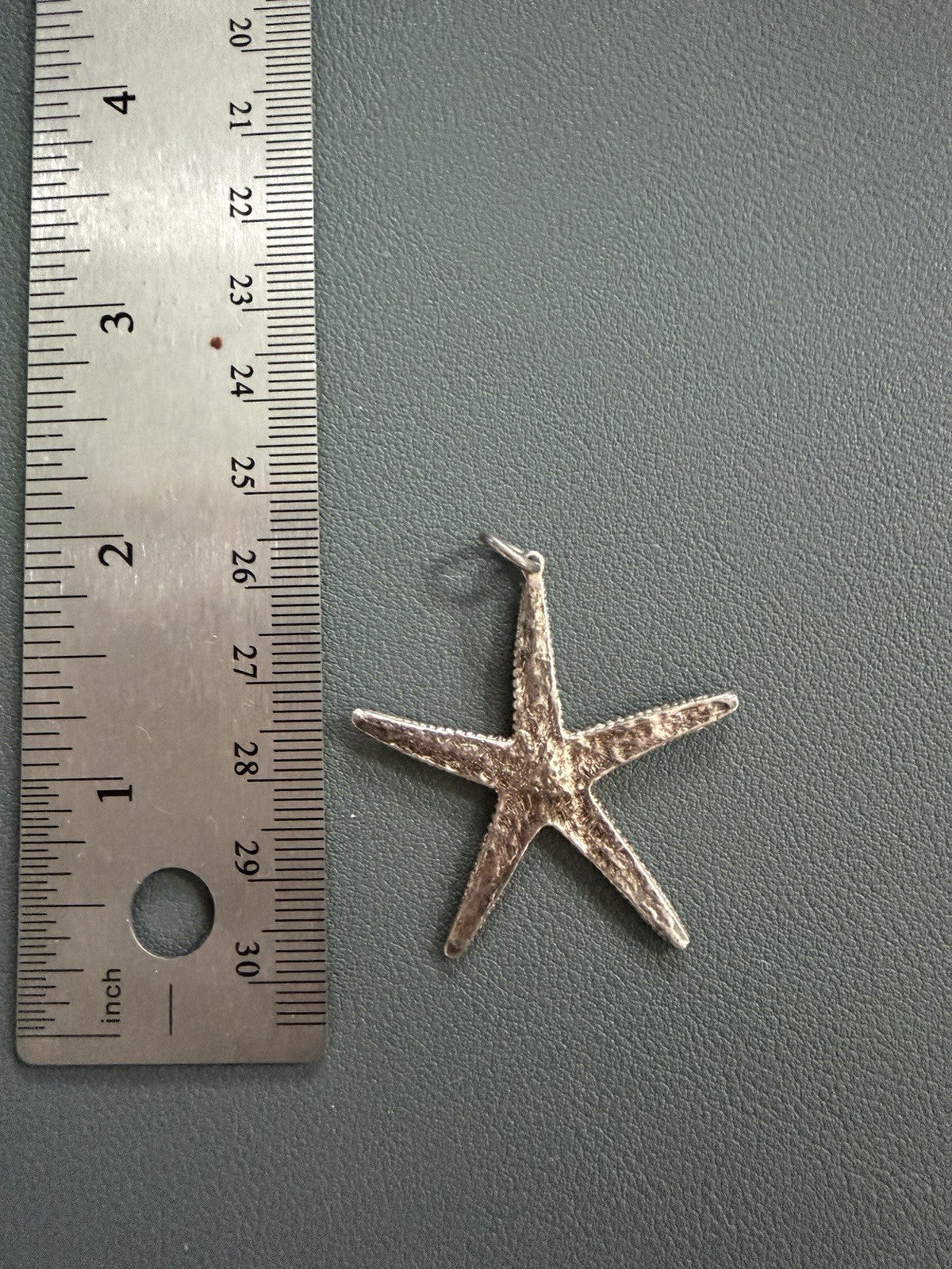 Vintage Sterling Silver Starfish Pendant Charm 2” Nautical Ocean Jewelry