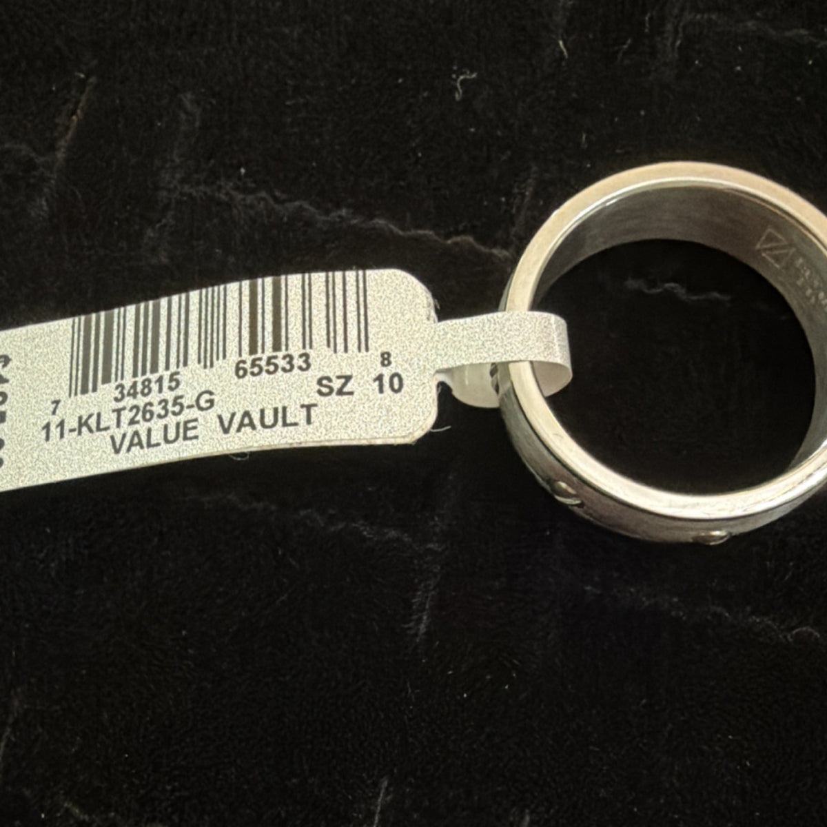 Kohl's Silver Tone Stainless Steel Wide Band Ring Size 10 7mm Modern Style