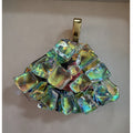 Dichroic Art Glass Mosaic Pendant Multicolor Iridescent Sterling Silver Bail