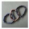 3pc Multicolor Pearl stretch Round Bracelets Stackable Bundle Set of 3