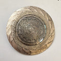 925 Sterling Silver  Vintage Mayan Aztec Sun Calendar Shiny Brooch Pin  