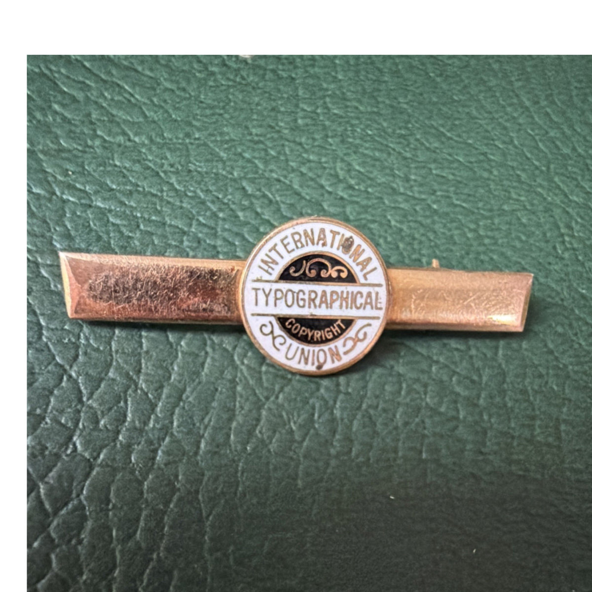 International Typographical Union Trade Union Pin Bar collectible pins