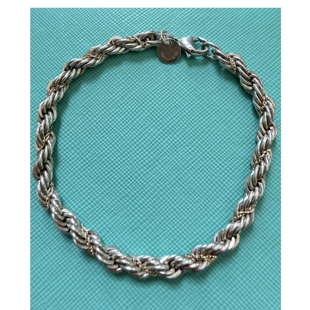 Classic Tiffany & Co. 925 & 18k Rope Chain Twist Bracelet Everyday Perfection