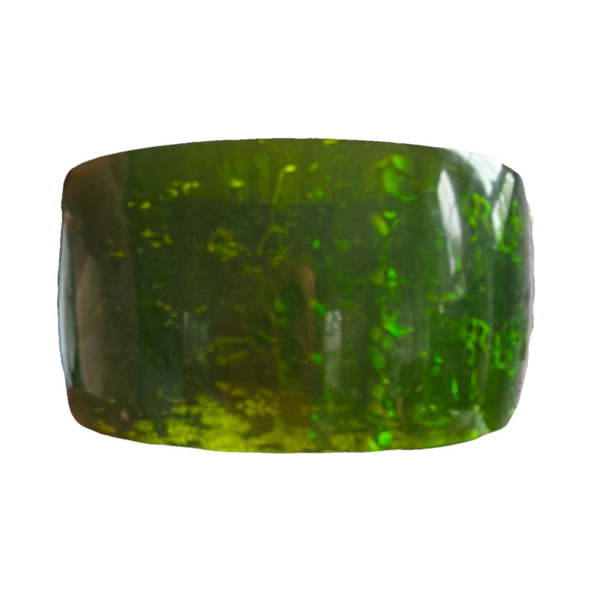 Vintage Wide Green iridescent Bangle Bracelet glitters and shines