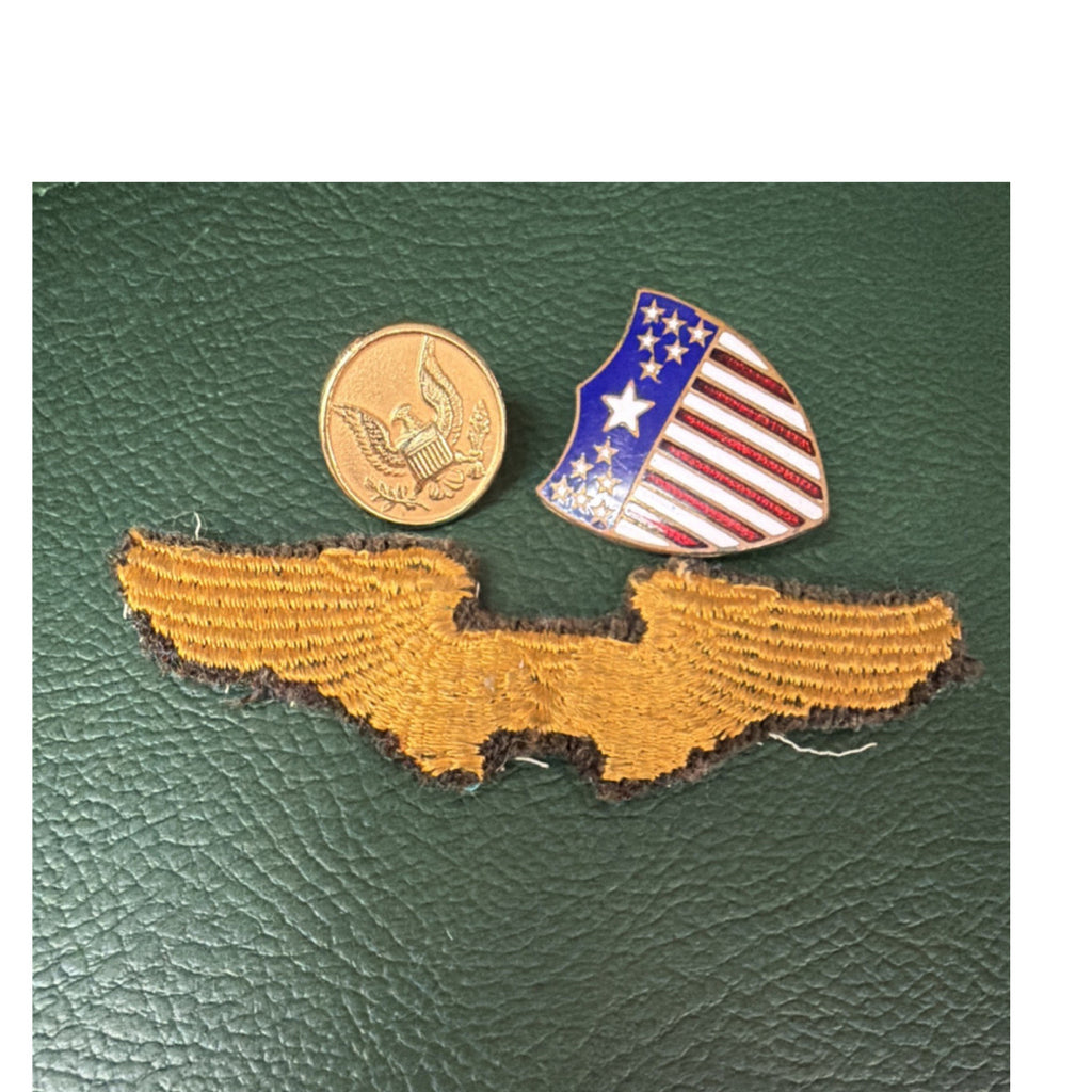Vintage US Military Aviation Pilot Wings Eagle Patch Patriotic Pin Lot