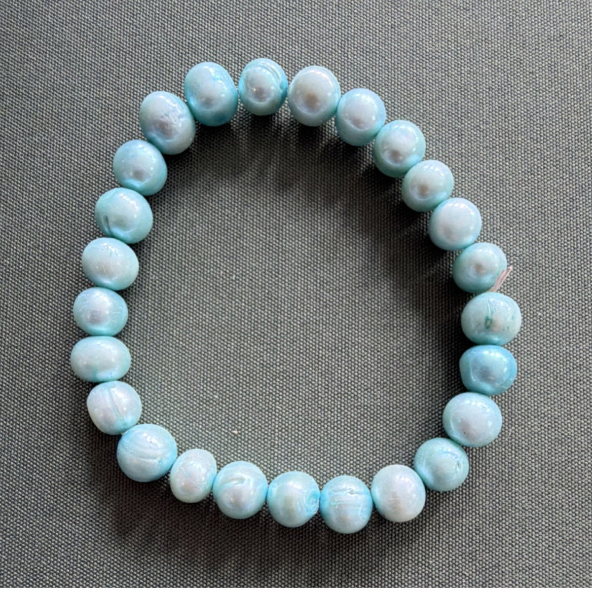Blue White pearl Bracelet - see notes 