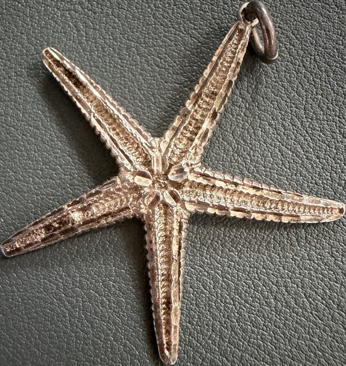 Vintage Sterling Silver Starfish Pendant Charm 2” Nautical Ocean Jewelry